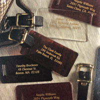 Monogrammed Lucite Luggage Tags