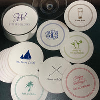 Monogrammed Paper Coasters