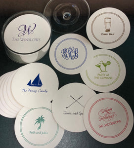 Monogrammed Paper Coasters