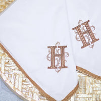 Jute Trim Monogrammed Napkins/set of 4
