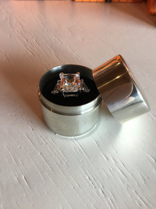 Pewter Fitted Ring Box