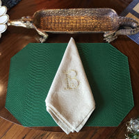 Kelly Green Leather Python Placemats