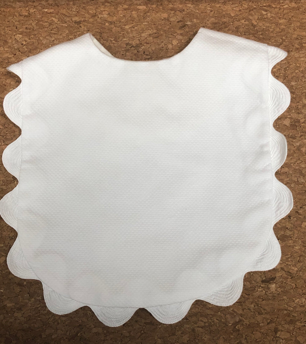 White Pique Baby Bib