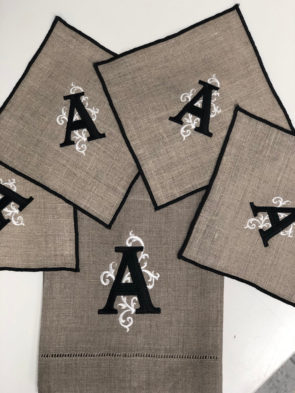 Dark Taupe Linen Guest Towel