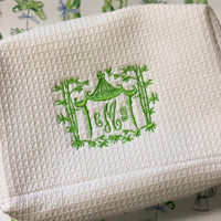 Monogrammed Waffle Cosmetic Bag