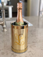 Monogrammed Brushed Metal Wine Cooler
