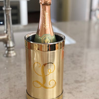 Monogrammed Brushed Metal Wine Cooler