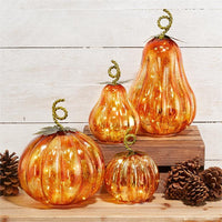 LED Light Up Mercury Glass Pumpkins
