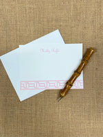 Monogrammed Garden Gate Flat Notecards
