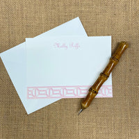 Monogrammed Garden Gate Flat Notecards