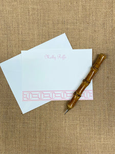 Monogrammed Garden Gate Flat Notecards