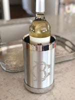 Monogrammed Brushed Metal Wine Cooler
