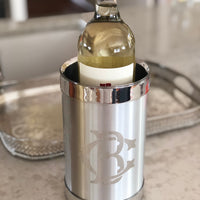 Monogrammed Brushed Metal Wine Cooler