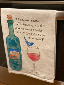 Wine Pinterest Project Kitchen Towel