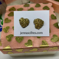 Druzy Heart Earrings Gift Set