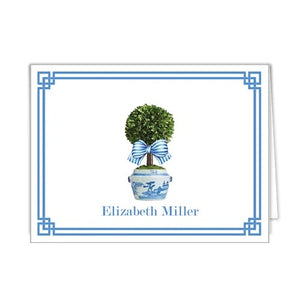 Striped Topiary Folded Notecards