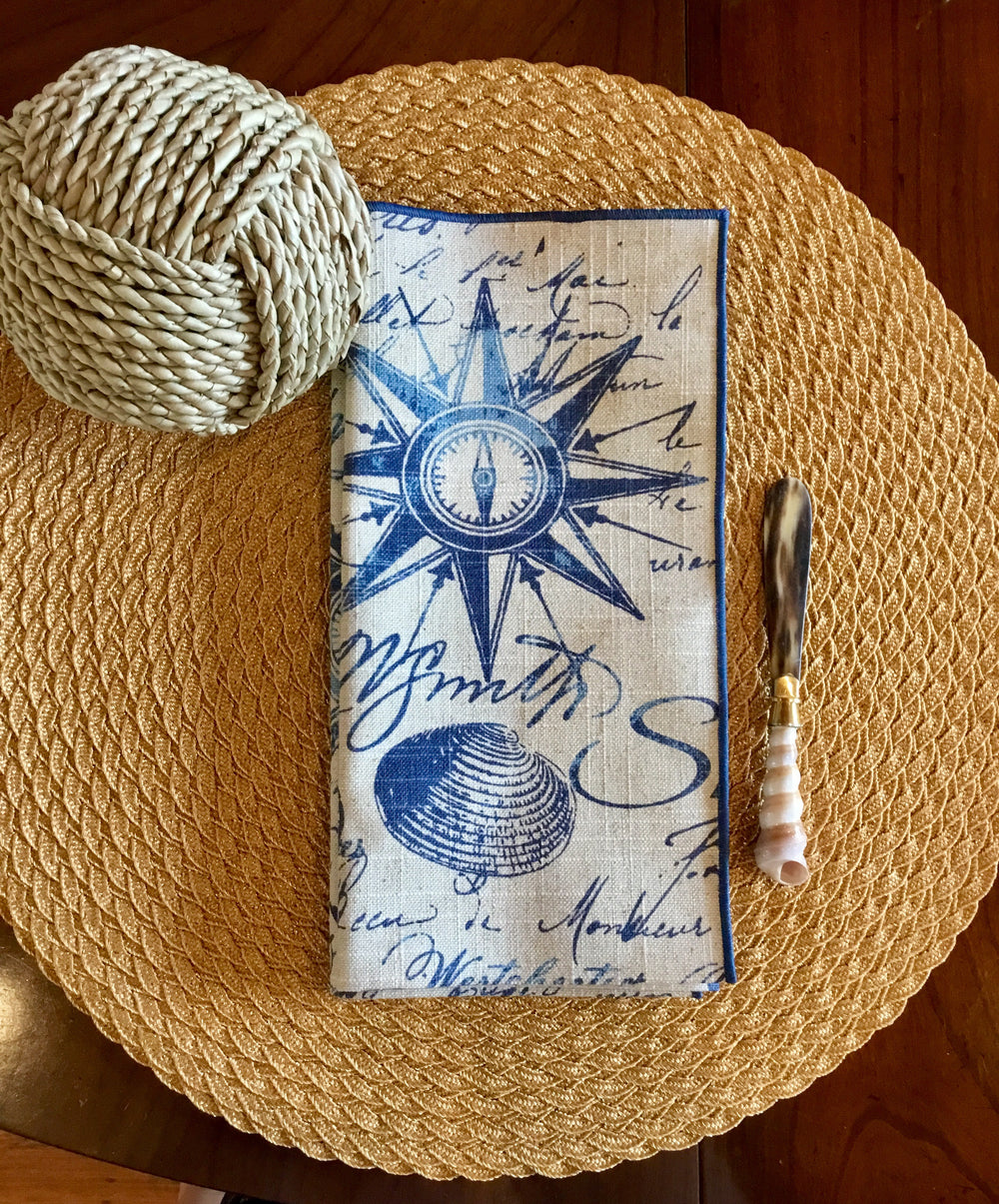 Maritime Linen/Navy Napkin 5392