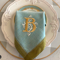 Sea Glass & Gold Napkin Set of 4 No