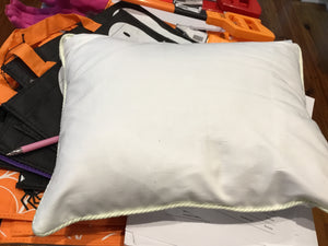 Green Seersucker Trim Baby Pillow Cover