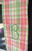 Monogrammed Palm Beach Plaid Hand Towel
