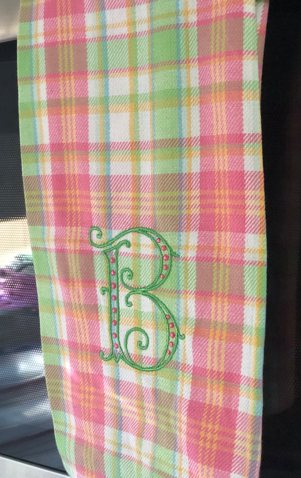Monogrammed Palm Beach Plaid Hand Towel