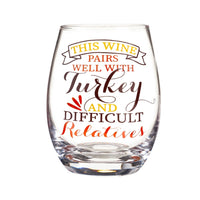 Turkey Stemless Wine Glass