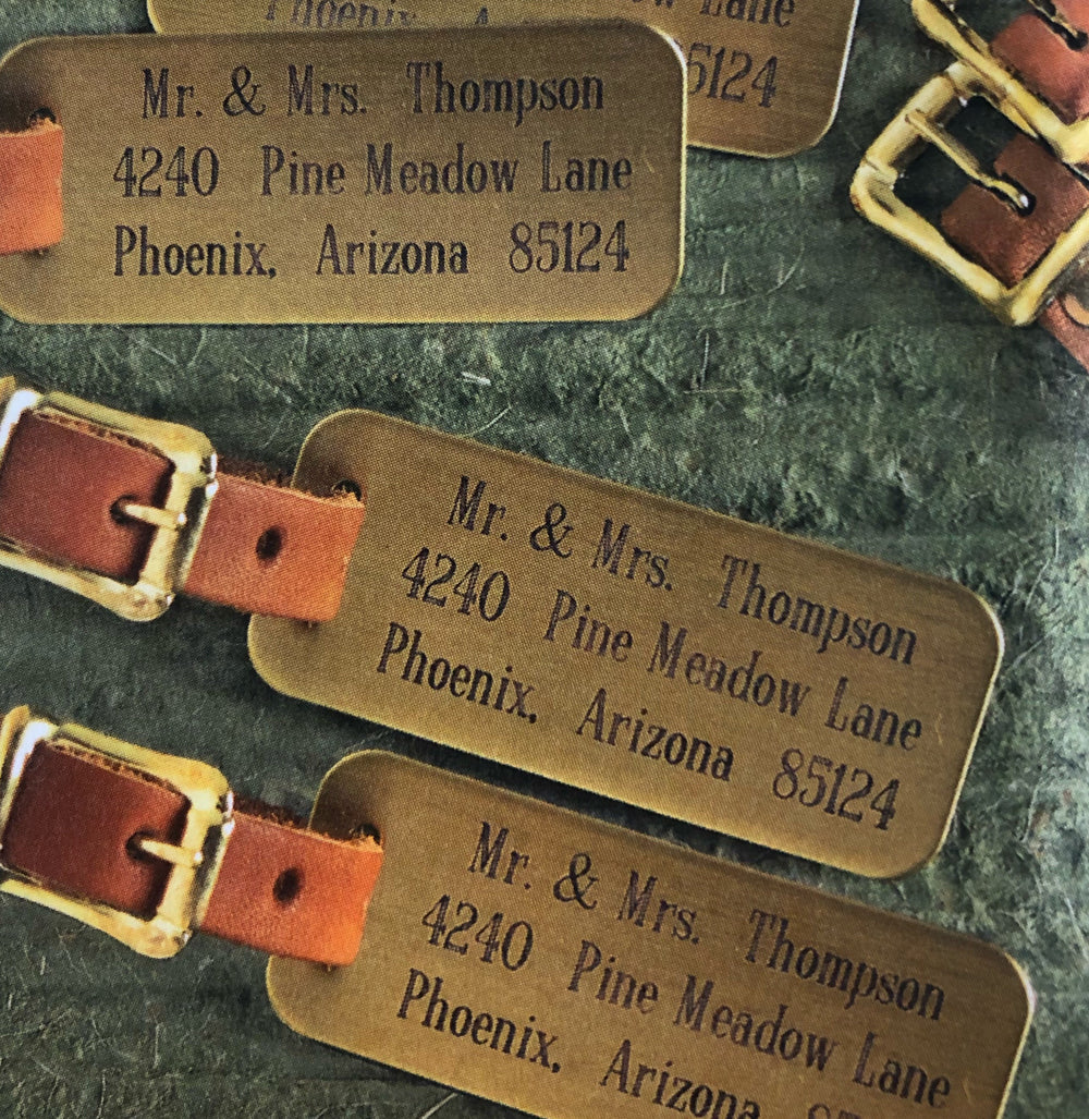 Monogrammed Brass Luggage Tags