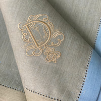 Grey & Blue Napkins/Set of 4