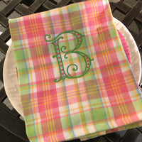 Monogrammed Palm Beach Plaid Hand Towel
