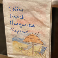Coffee Beach Margarita Repeat Kitchen Towel