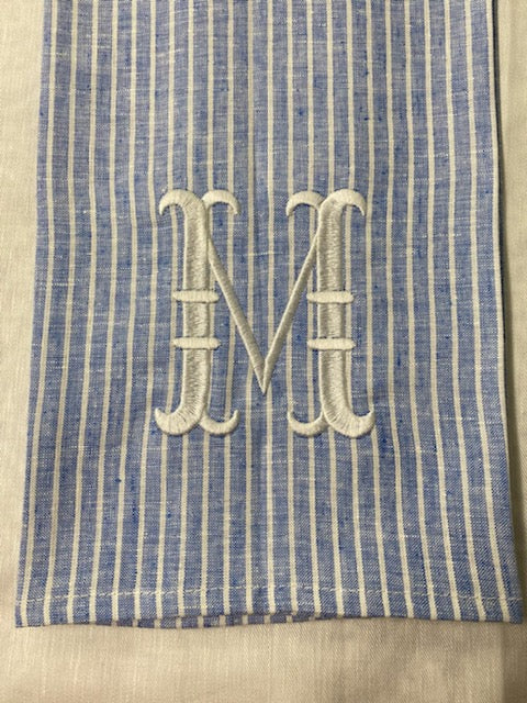 Blue & White Stripe Linen Towel