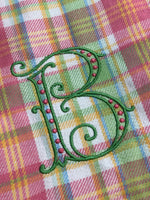 Monogrammed Palm Beach Plaid Hand Towel
