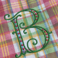 Monogrammed Palm Beach Plaid Hand Towel