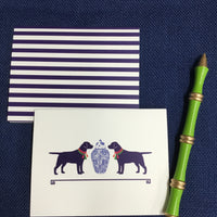 Ginger Jar + Dogs with Tassels Folded Notecards
