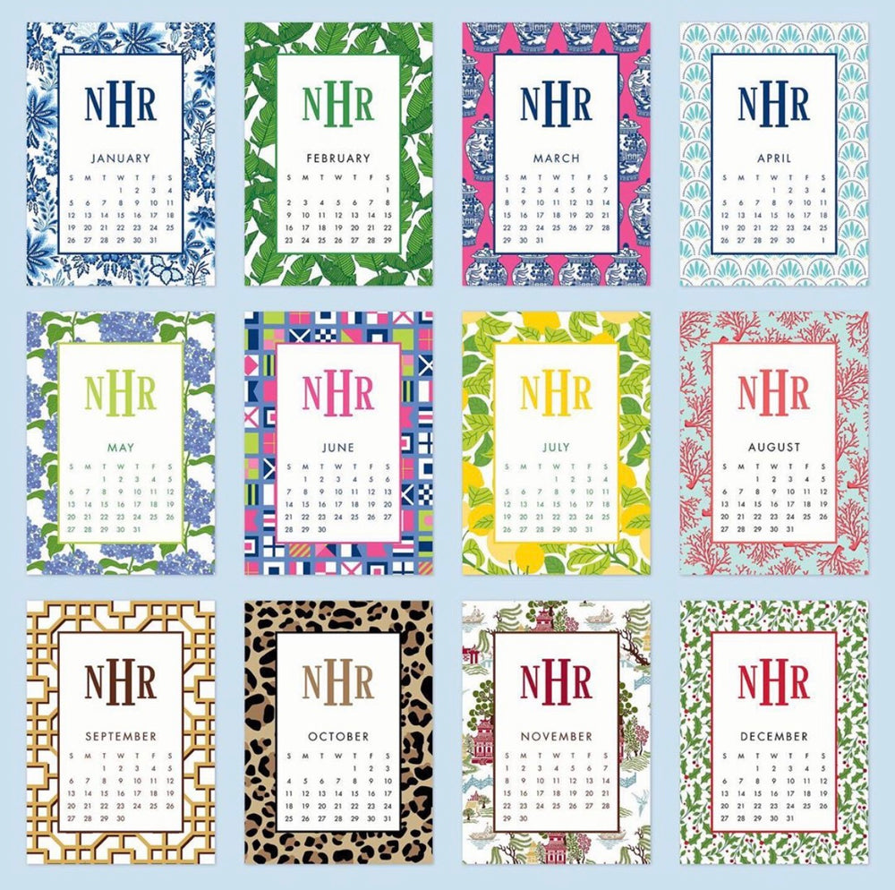 Monogrammed Desktop Contemporary Calendar