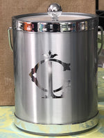 Monogrammed Brushed Metal Ice Bucket
