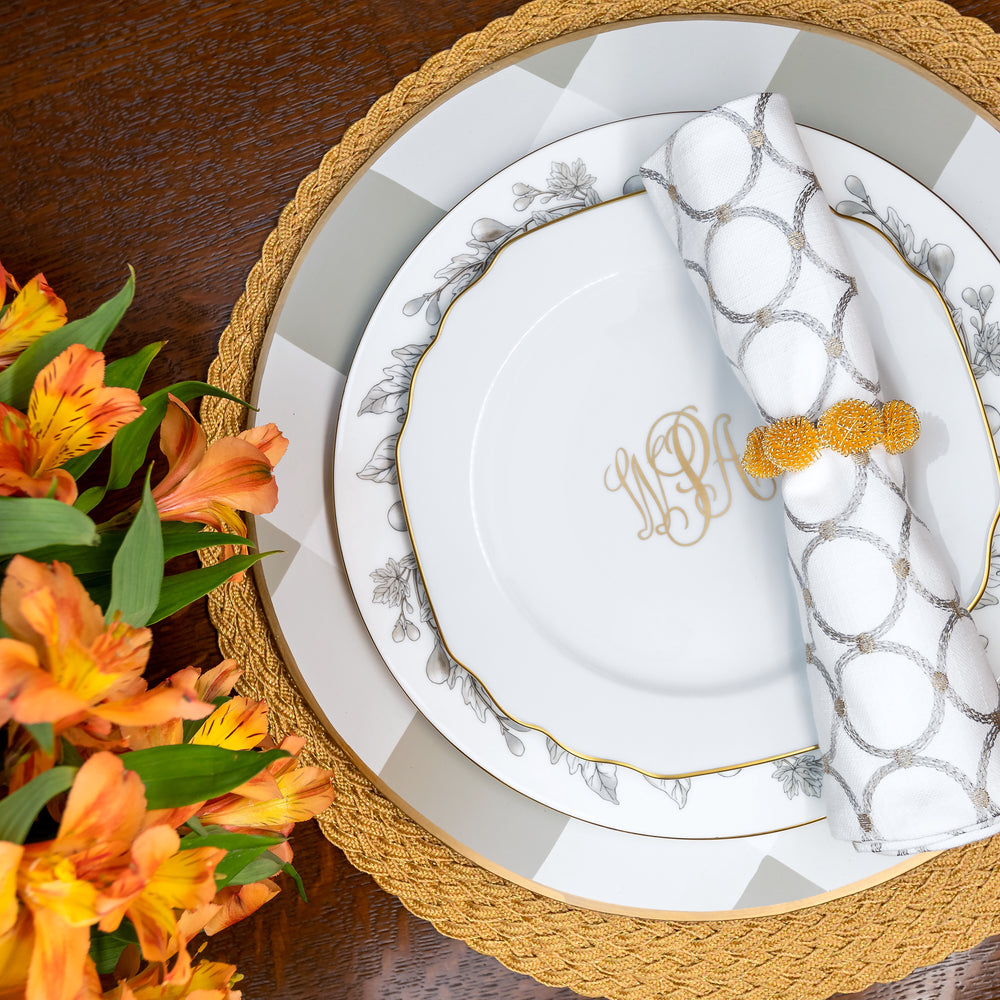 Mesh Pompom Napkin Ring S/6