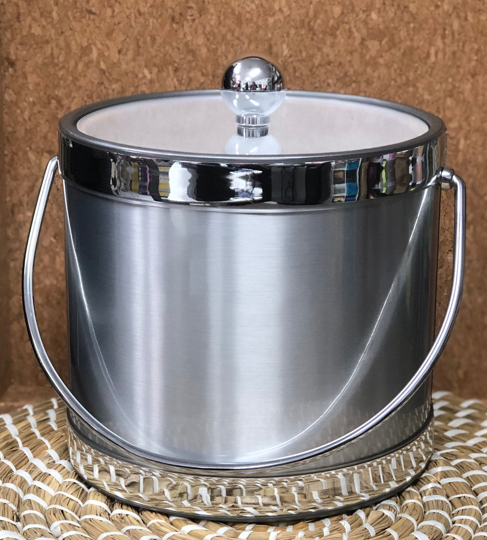 Monogrammed Brushed Metal Ice Bucket