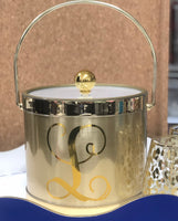 Monogrammed Brushed Metal Ice Bucket
