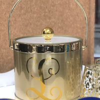 Monogrammed Brushed Metal Ice Bucket