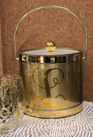 Monogrammed Brushed Metal Ice Bucket
