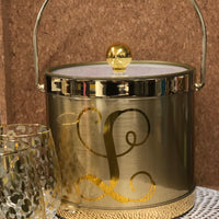 Monogrammed Brushed Metal Ice Bucket