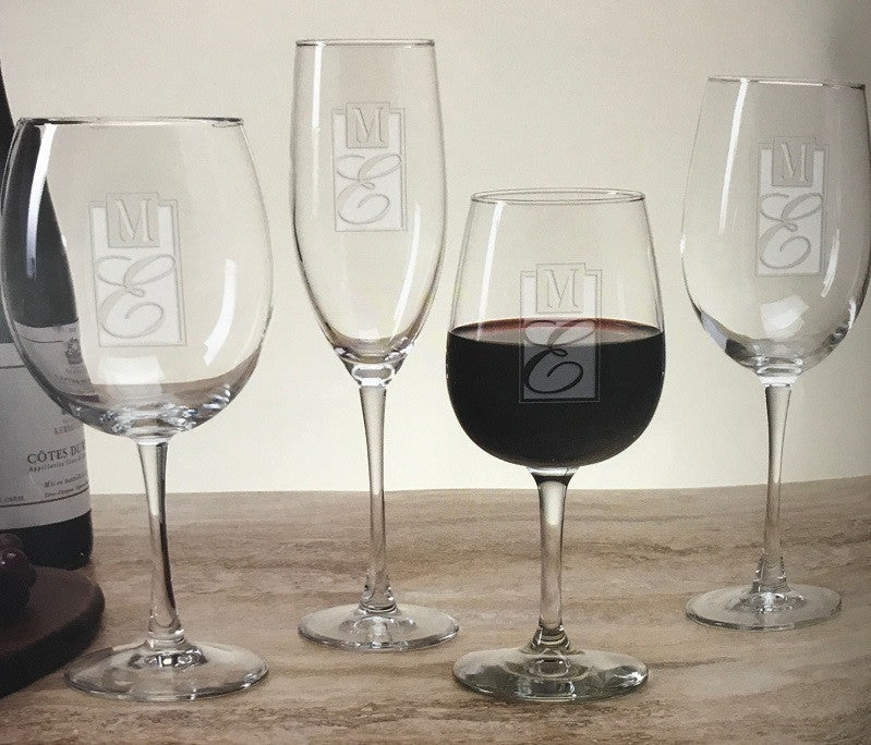 Monogrammed Lyrica Wine Glasses
