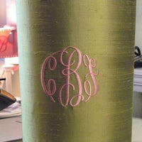 Silk Monogrammed Waste Basket