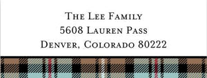 Kelso Plaid Mocha Address Label