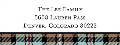 Kelso Plaid Mocha Address Label