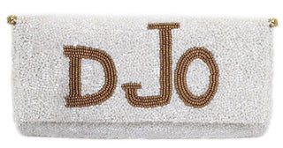 Elegant Monogram Beaded Clutch