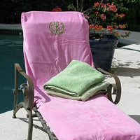 Monogrammed Lounge Chair Cover with Pockets