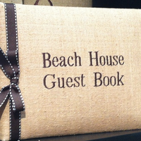Natural Linen Beach House Guest Book