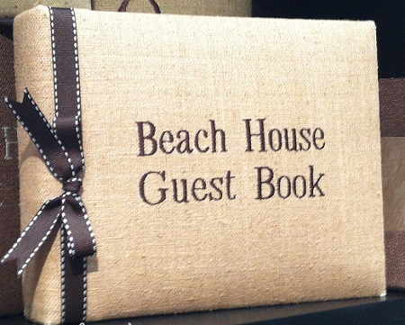 Natural Linen Beach House Guest Book